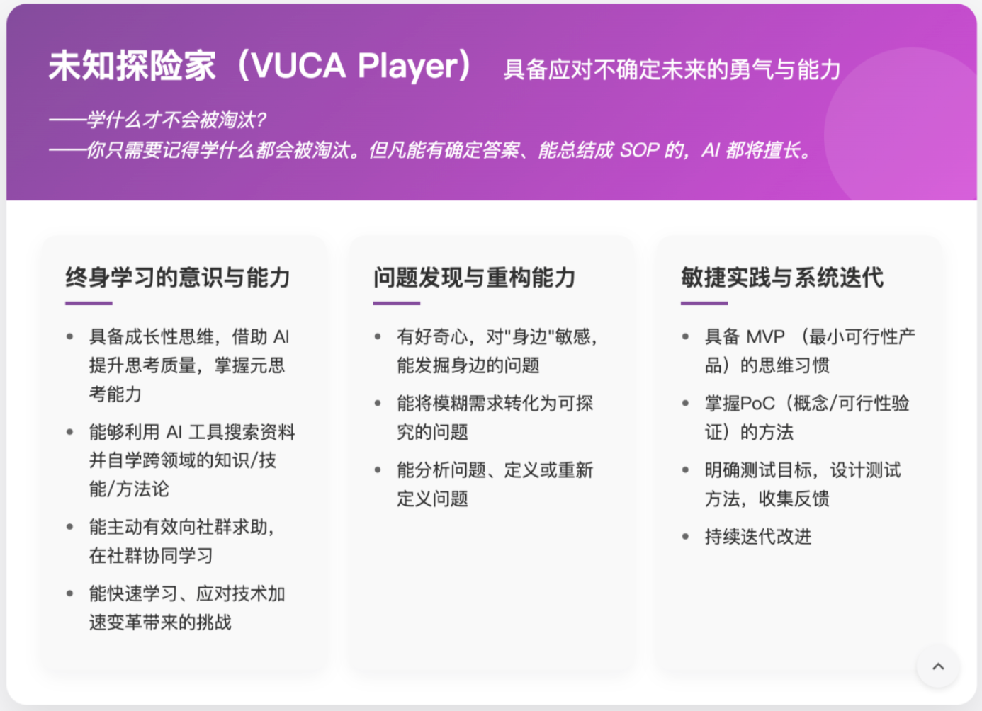 VUCA Player — courage and capability to navigate an uncertain future